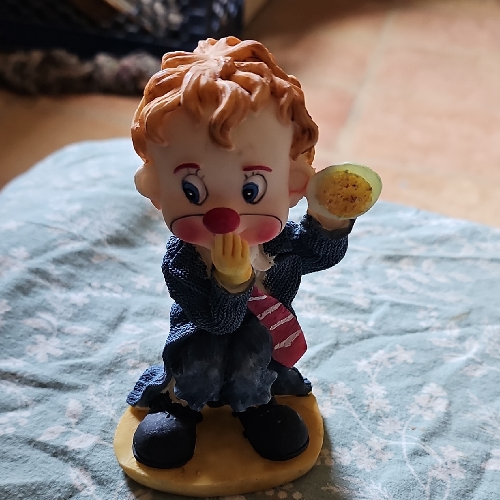 Adorable Clown Figurine Toy with Blue Outfit